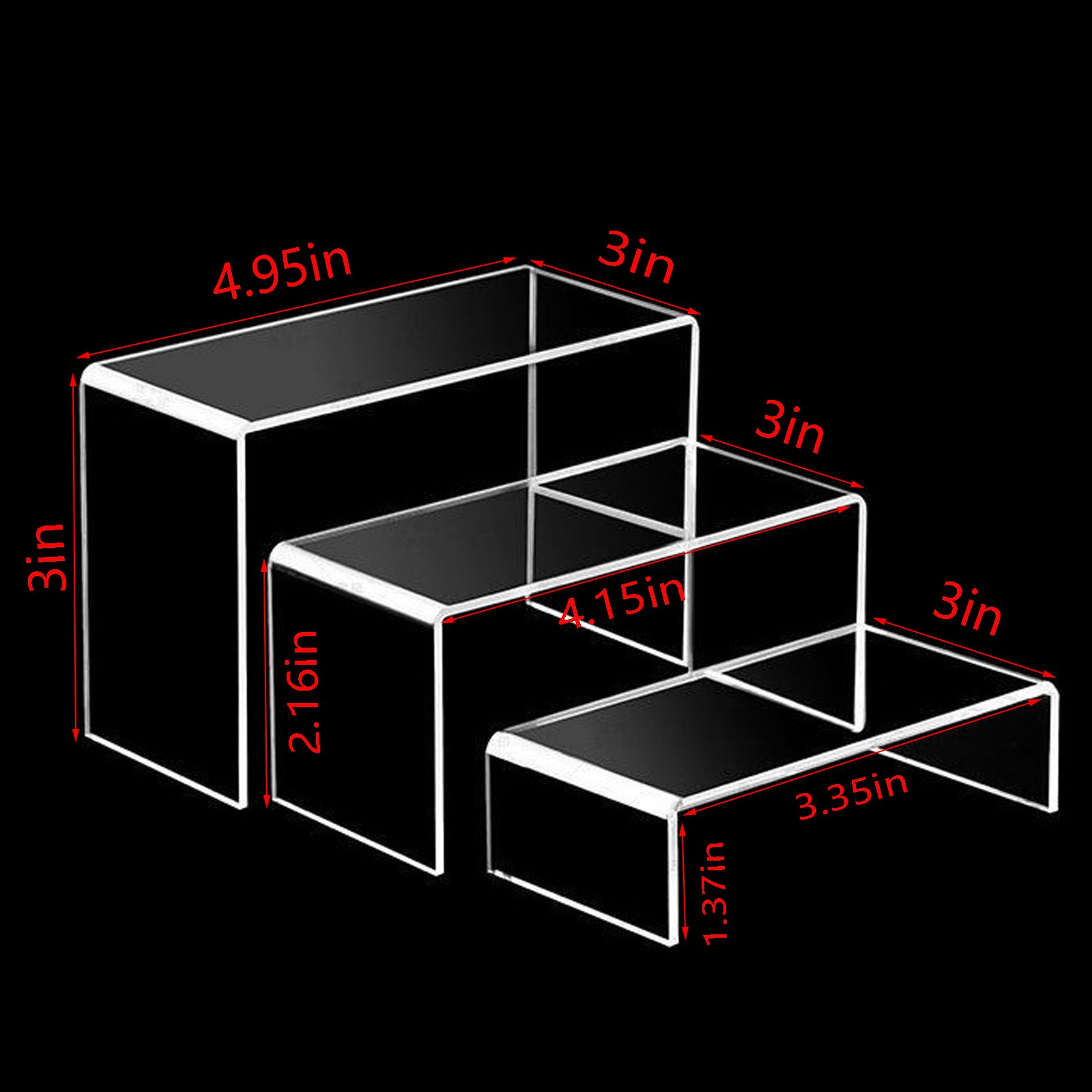 Acrylic Display Riser Stands for Jewlerry, Cosmetics and Action Figure Showcase
