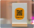 6x8" QR Code Acrylic Menu Stand with Wooden Base