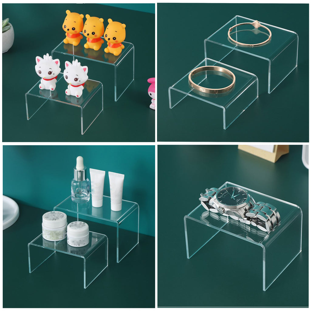 Acrylic Display Riser Stands for Jewlerry, Cosmetics and Action Figure Showcase