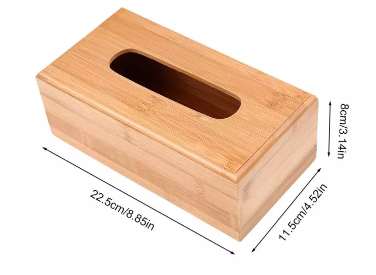 Bamboo Wood Tissue Box