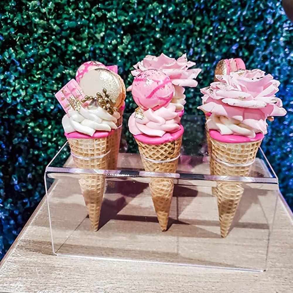 Clear Acrylic Ice Cream Cone Holder Stand