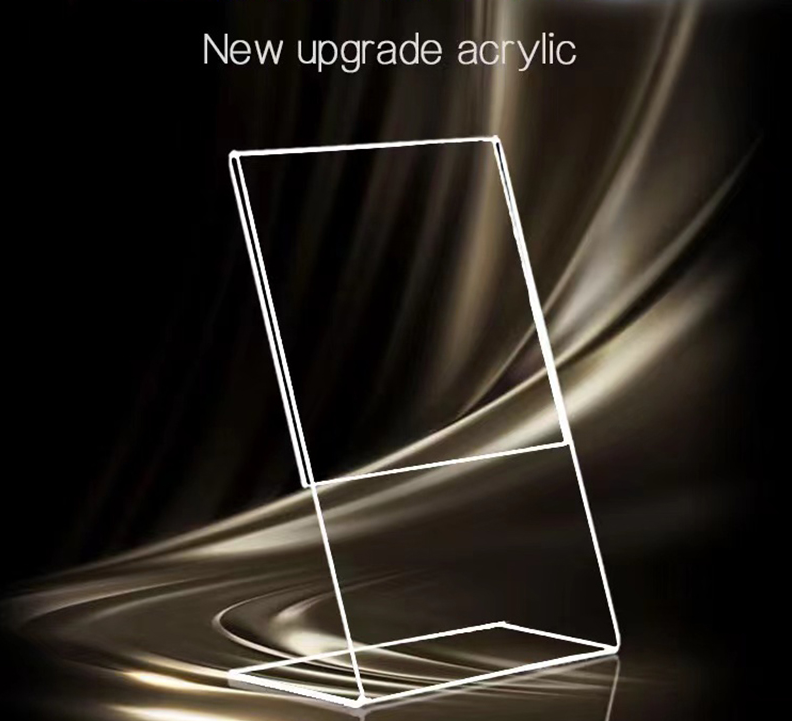 Premium Clear Acrylic Menu & Sign Display Stand 4x6 Inch for Office and Restaurant