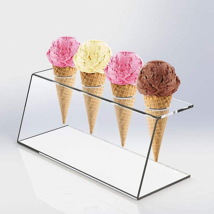 Clear Acrylic Ice Cream Cone Holder Stand