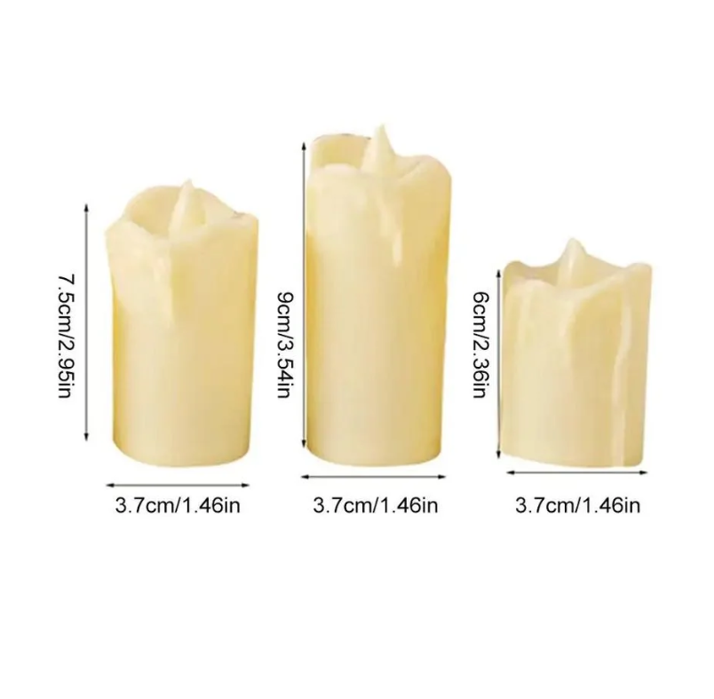 LED Light Up Candles - Set of 3