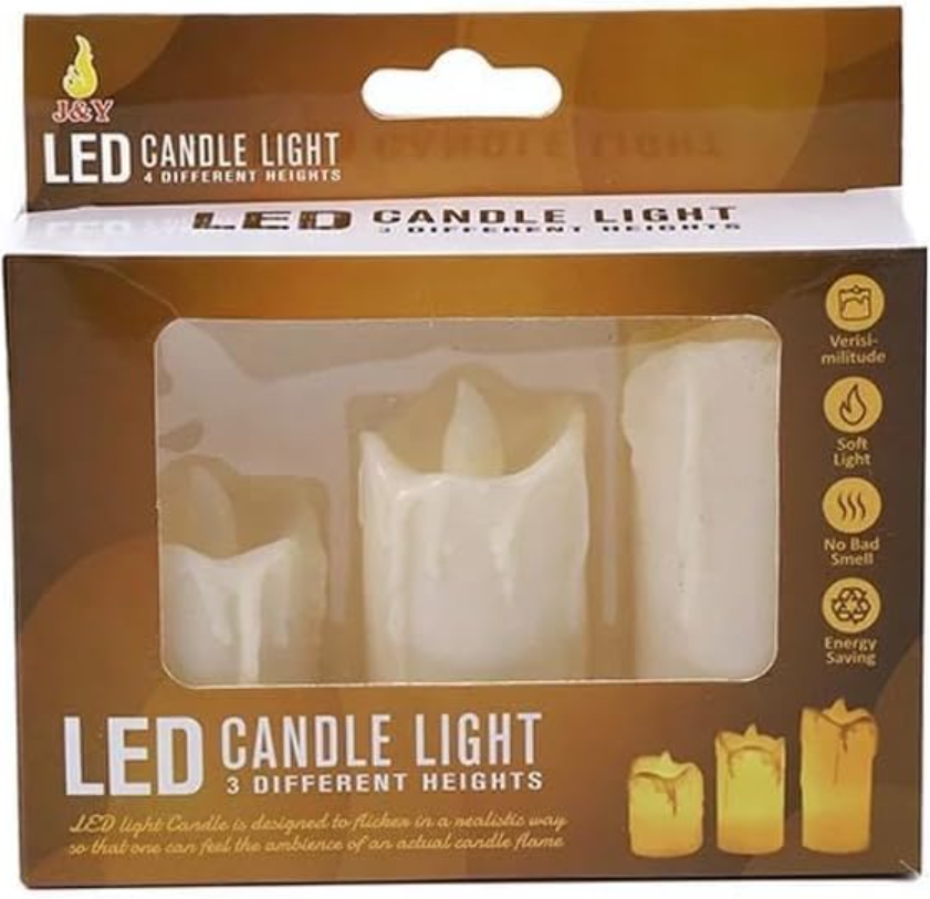 LED Light Up Candles - Set of 3