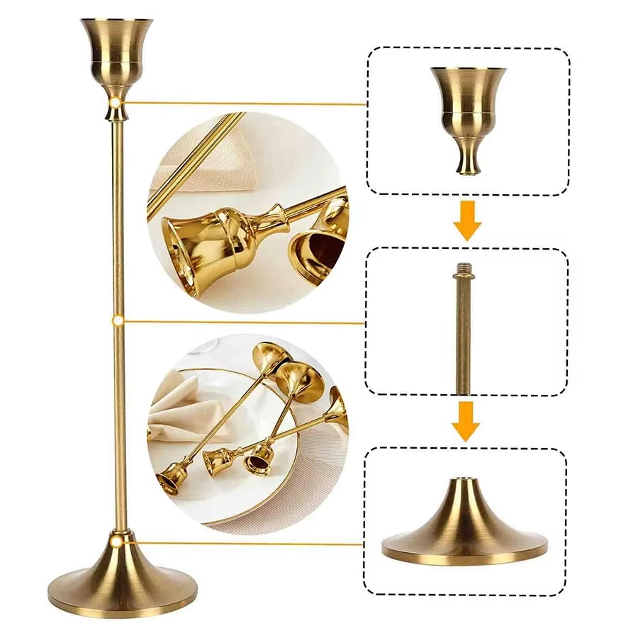 European style Metal Candle Holders for Wedding Decoration Living Room Decor