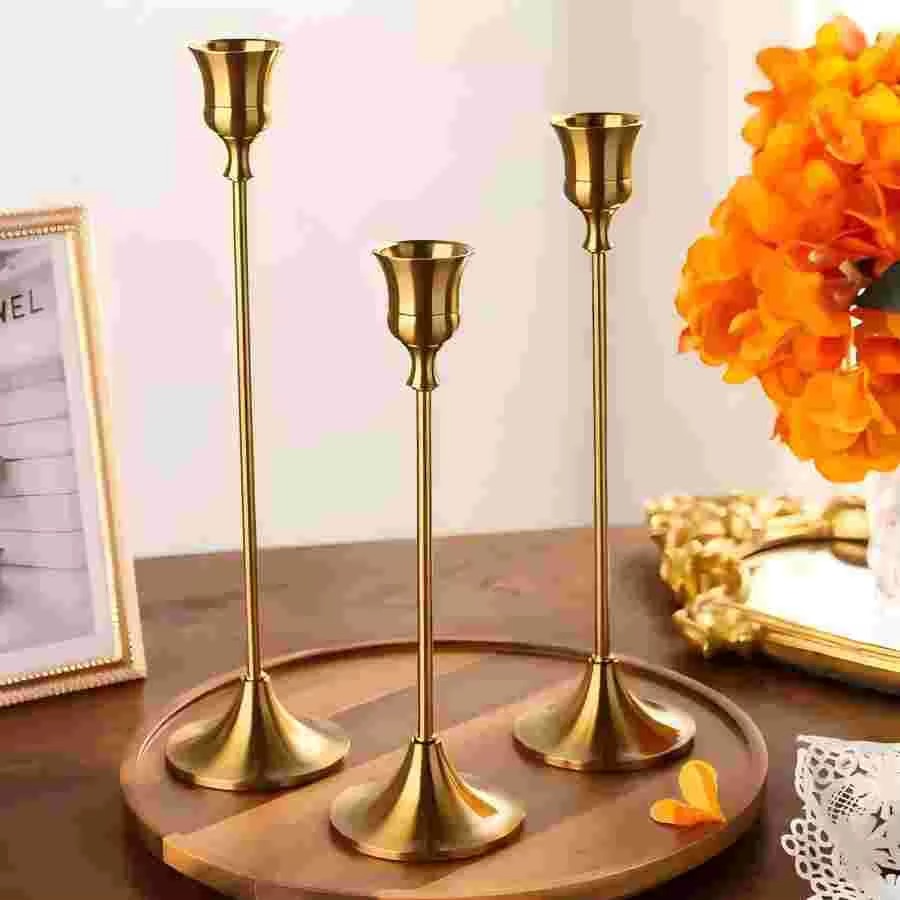 European style Metal Candle Holders for Wedding Decoration Living Room Decor
